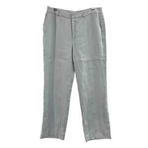 Lauren Ralph Lauren Women's Gray Linen Trouser Pants 12 Career Work Professional